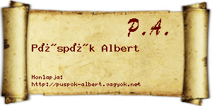 Püspök Albert névjegykártya