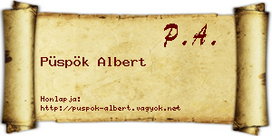 Püspök Albert névjegykártya